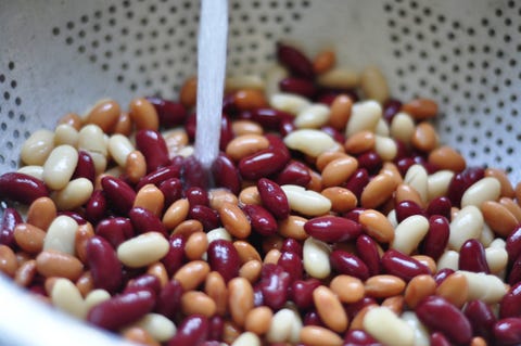 Rinsing Beans in Colander