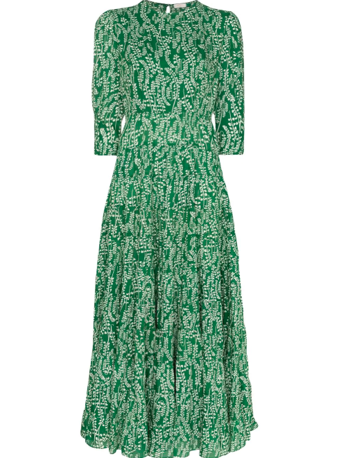 green flower dress zara