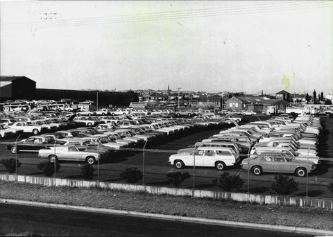 holden cars outside the assembly line at gmh pagewood today may 04, 1977 photo by antonin cermakfairfax media via getty images