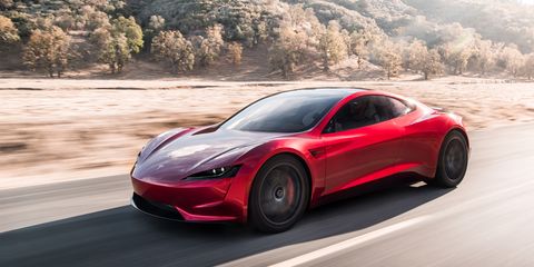 New Tesla Roadster Elon Musk Unveils Roadster As Worlds