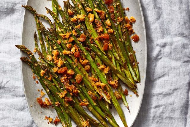 roasted asparagus with anchovy breadcrumbs