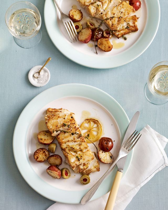 roasted cod with olives and lemon