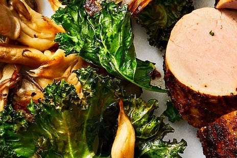 Roasted Kale and Mushrooms roasted kale and mushrooms