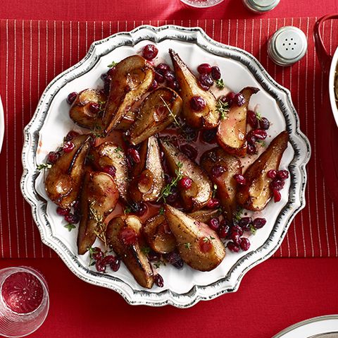 Roasted Maple Pears with Cranberries and Thyme