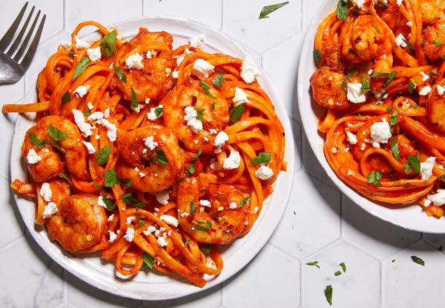 Roasted Red Pepper Shrimp Linguine roasted red pepper shrimp linguine