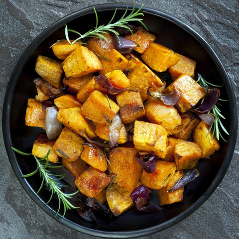 Roasted Sweet Potato with Red Onion and Rosemary