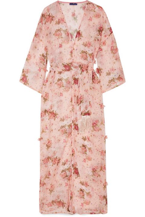 Clothing, Pink, Dress, Day dress, Sleeve, Robe, Gown, Peach, Nightwear, Textile, 