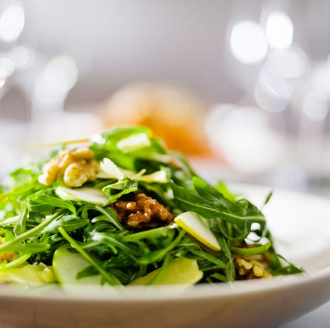 Rocket pear and walnut salad.