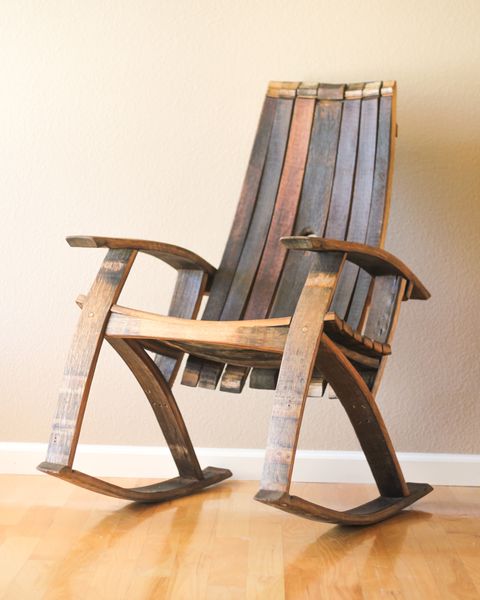 wine barrel rocking chair