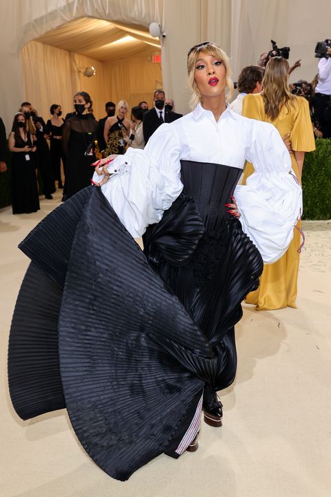 the 2021 met gala celebrating in america a lexicon of fashion mj rodriguez in thom browne
