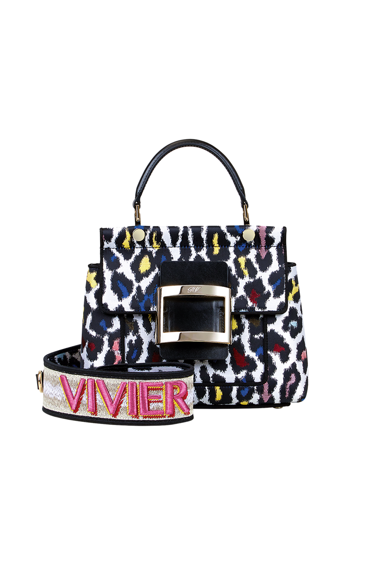 期間限定特価品 Roger Vivier viv choc organza ジュエル ミニ ショルダーバッグ Violet Jaune 未使用 ...