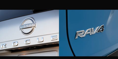 badge 2023 nissan rogue vs toyota rav4