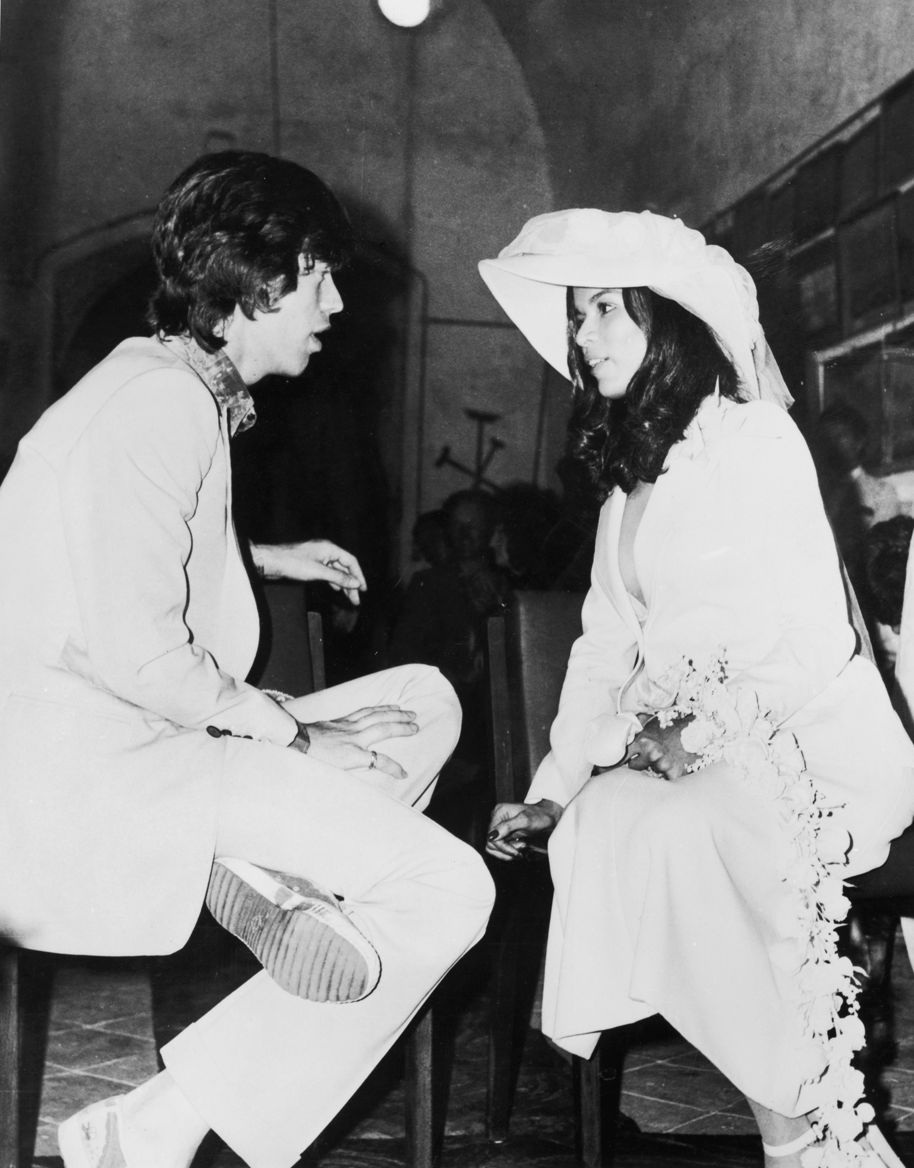 bianca jagger wedding outfit