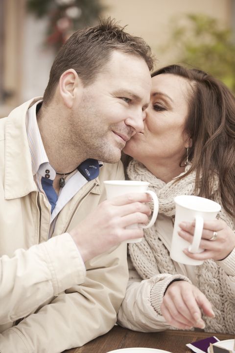 romantic couple drinking tea