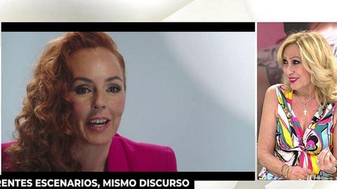 rocio carrasco rosa benito plato rocio carrasco hablando en su docuserie y rosa benito en el plato de salvame