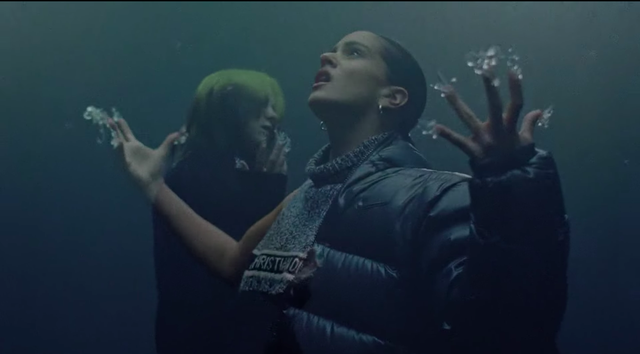 imagen del  videoclip de la canción de rosalía y billie eilish, lo vas a olvidar