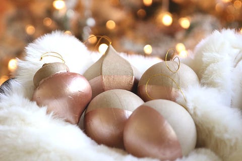 rose gold christmas decorations ornaments