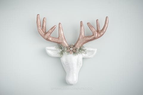 rose gold christmas decorations reindeer wall hang