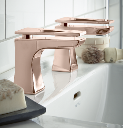 Rose gold bathroom taps - Victorian Plumbing