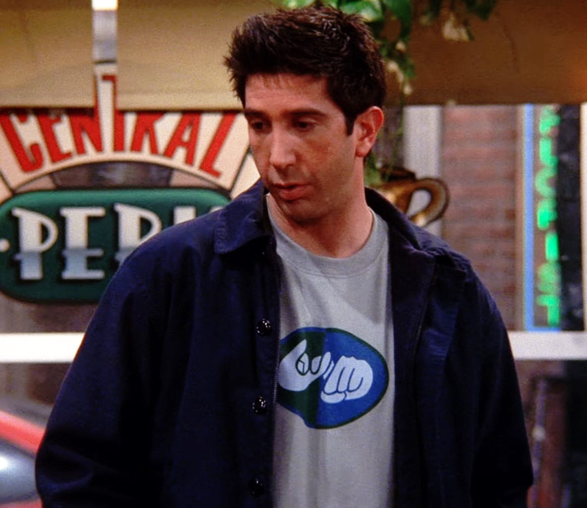 Friends fans discover Ross's T-shirt had a hidden meaning