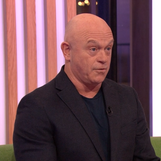 ross kemp on the one show in january 2023, in a black suit