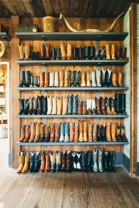 townsend provisions cowboy boot wall in round top texas