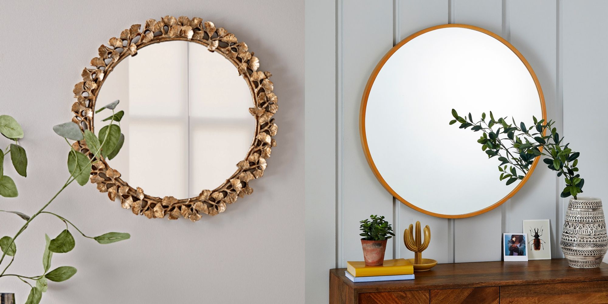 Rattan and Capiz Mirrors in Various Shapes - Kouboo