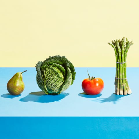 A row of different fruit and vegetables a row of different fruit and vegetables