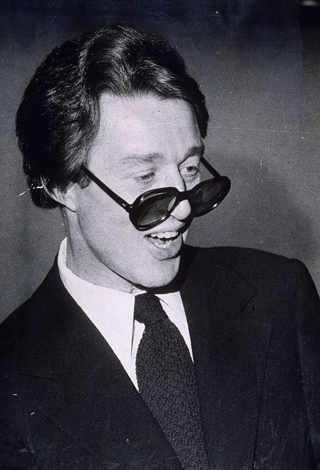 13th january 1975  a candid portrait of american fashion designer halston roy halston frowick, 1932   1990 wearing dark sunglasses pushed down to the tip of his nose, new york city he designed hats and outfits for a number of famous personalities  photo by don hogan charlesnew york times cogetty images