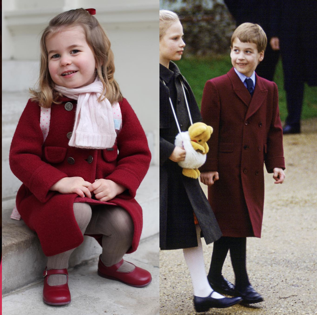 royal kids wearing red outfits