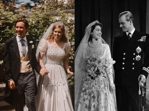 mariage de la princesse beatrice vs mariage de la reine elizabeth