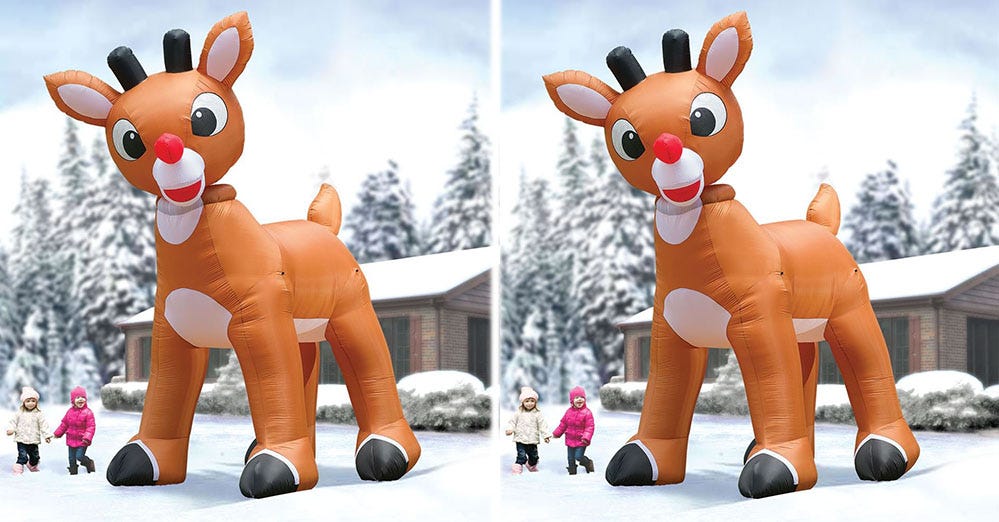 This Giant Rudolph Lawn Inflatable Is Probably Taller Than Your House