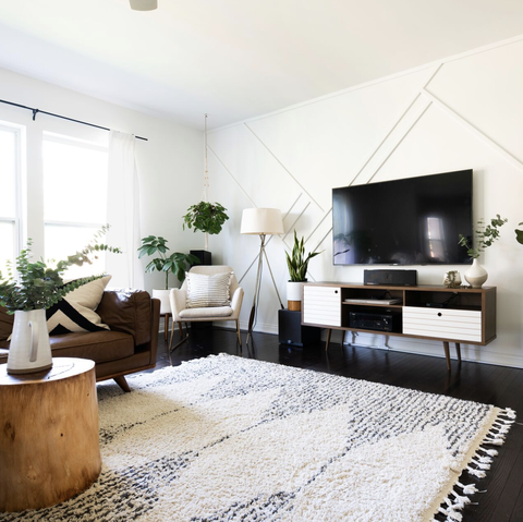 rug size for living room white
