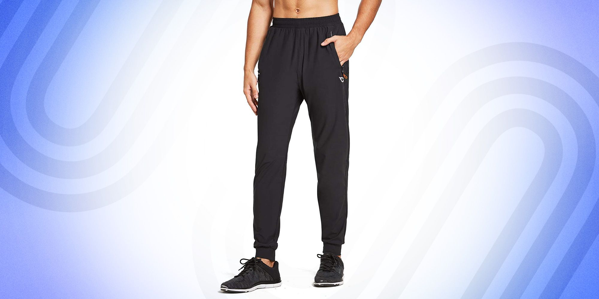 Men's Lightweight Jogger Pants-Slim Fitting Sport Cut Zipper Pocket 