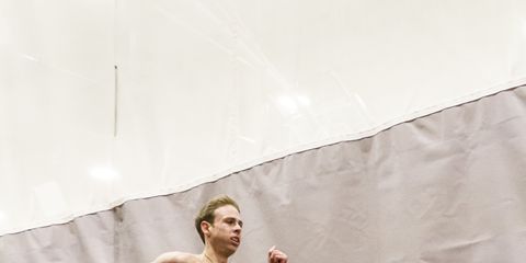 Galen Rupp doing a workout after breaking U.S. indoor 2-mile record