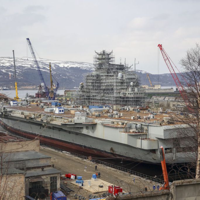Russia's Sole Aircraft Carrier Has No Crew, Furthering Our Theory That It's Cursed