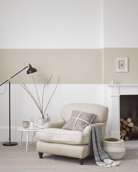 rust oleum chalky finish wall paint range, chalk white with hessian stripe