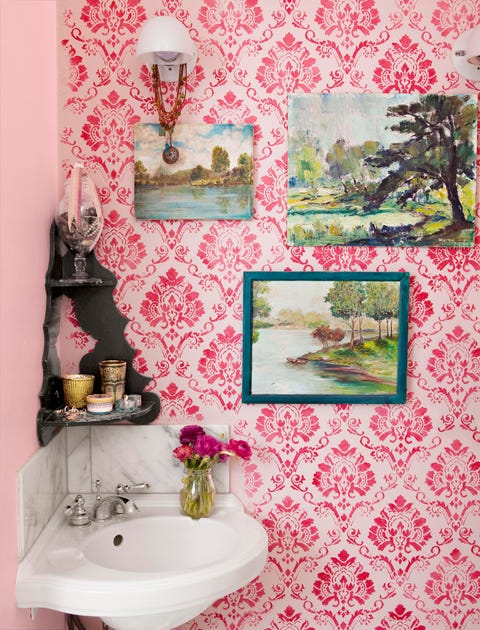 bathroom vintage wallpaper