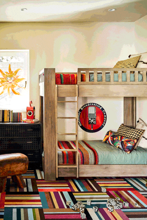 colorful rustic bedroom