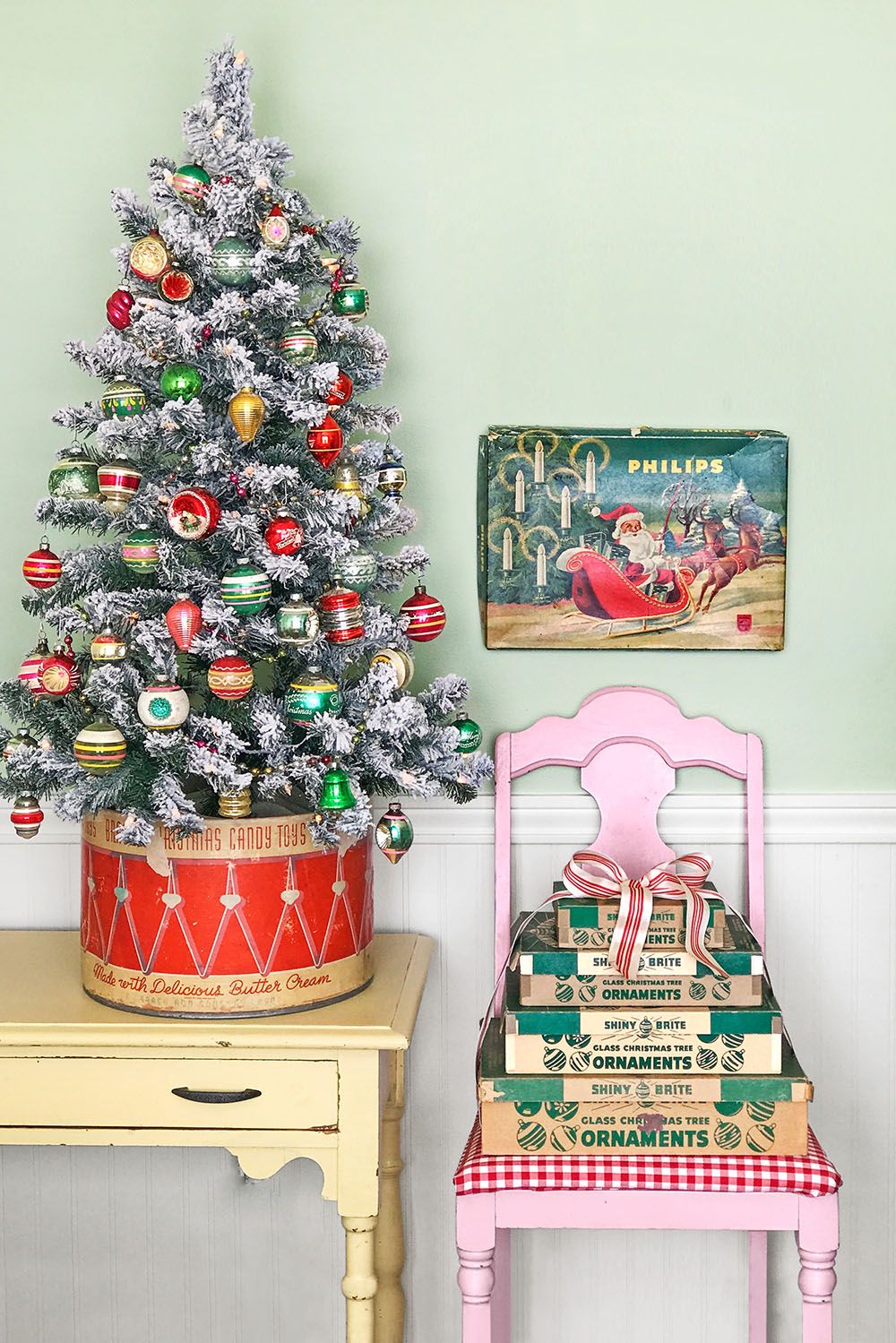 New Cranberry Pie Glass Christmas Tree  Ornament Holiday Decor Multicolour