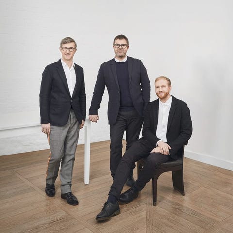 David Collins Studio co-founder and CEO Iain Watson, creative director Simon Rawlings and design director Lewis Taylor