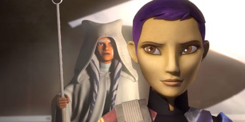 sabine wren con ahsoka tano detras