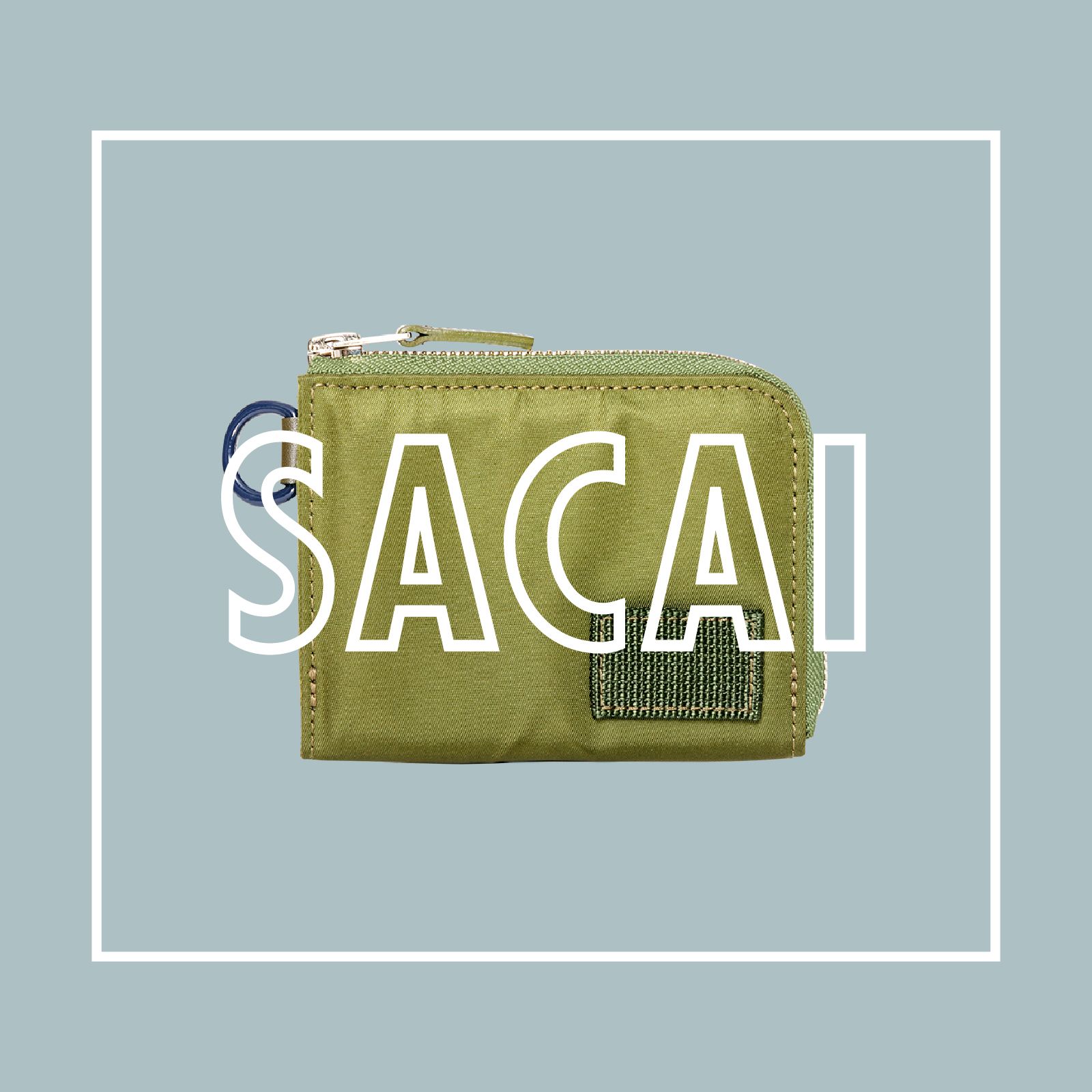 ブルー×レッド サカイ sacai チェーン 財布 三つ折り財布 箱