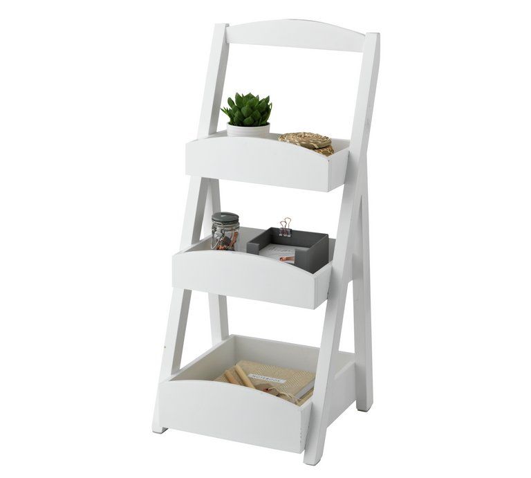 small white bathroom shelf