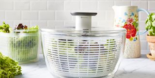 salad spinner with vegetables