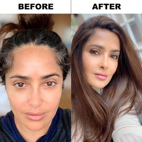 salma hayek reveals hair transformation