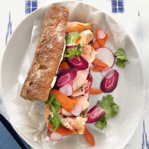 best salmon recipe salmon banh mi with spicy mayo