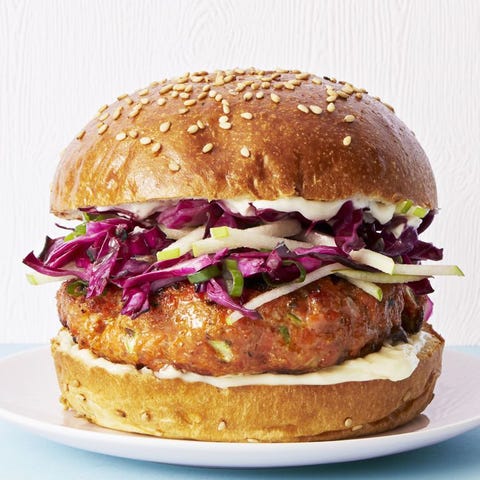 salmon burgers with cabbage apple slaw good luck foods