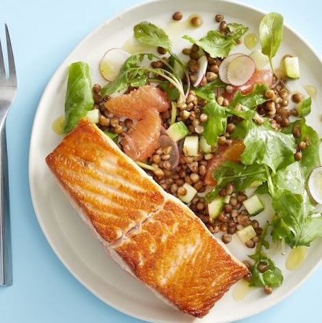 best salmon recipes salmon with grapefruit and lentil salad