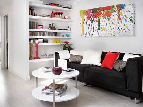 Room, Living room, Furniture, Interior design, Shelf, Property, Wall, Table, Shelving, Building, 